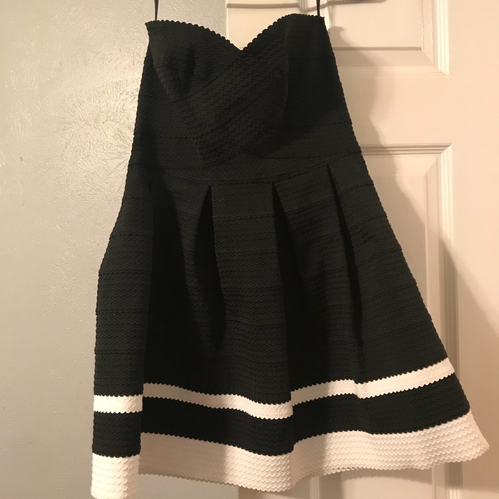 Black and White Peplum Dress